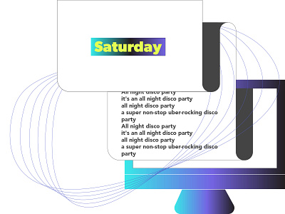 "a super non-stop uber-rocking disco party" computer design disco disco party gradient graphic design illustration night paper party retro saturday vector illustration