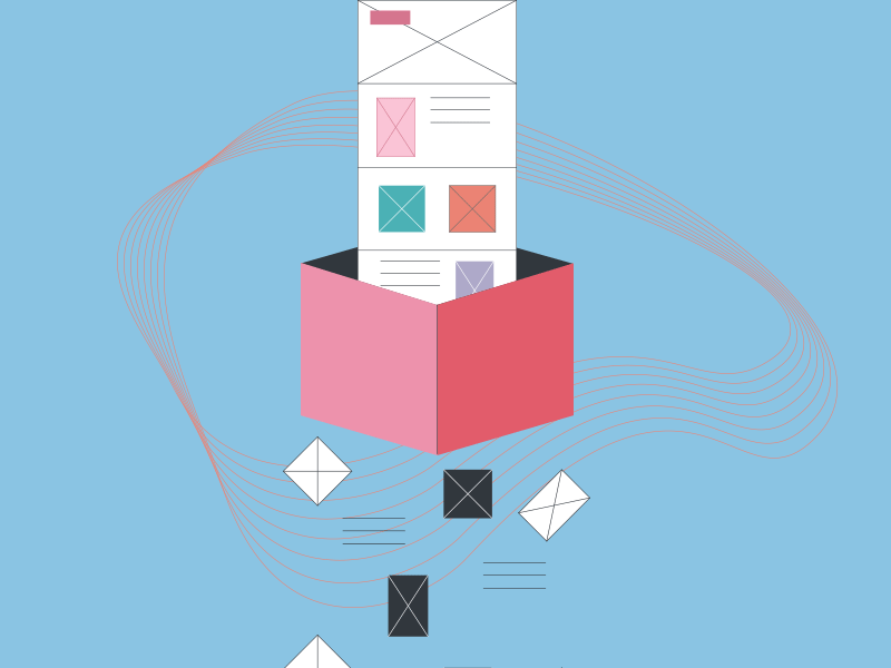 Ui/Ux box design geometric geometric shapes gif graphic design illustration ui ui ux design ux vector illustration wireframe