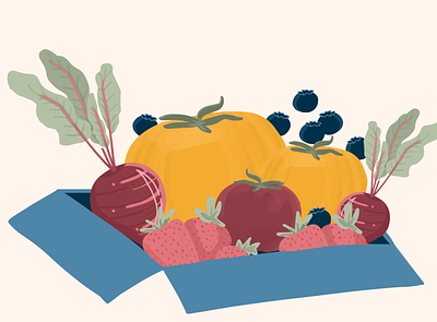 Produce Illustration agriculture art branding design flat fruits illustration produce veggies