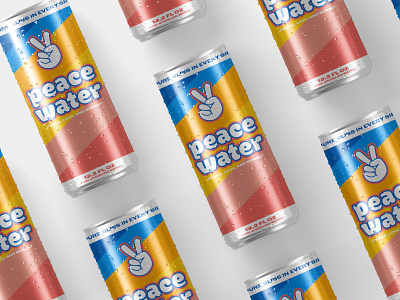 Sparkling Water Rebrand | Peace Water branding product design rebrand retro sparkling water vintage