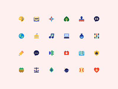 Subject Icons Set part 1 brainly brand design icon icons illustration set subject ui vector