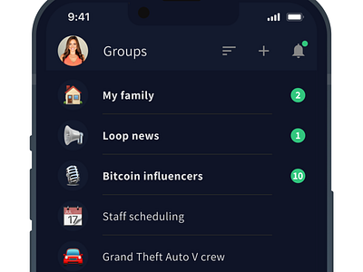 Groups focused messaging design ui ux