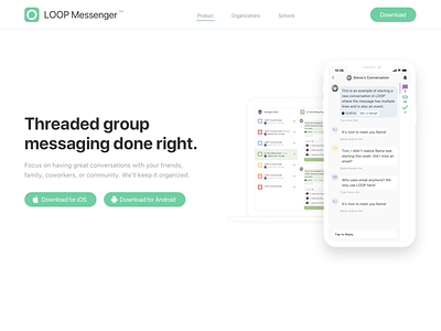 Messenger Website concept design ui web