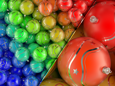 Playing With Christmas Balls 3d abstract balls blender christmas material random