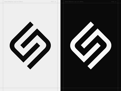 SN Monogram - Personal Logo Concept anagram black brand concept icon identity logo monogram personal simple white