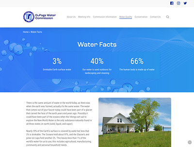 DuPage Water Commission - Water Fact Page branding design identity illustration minimal ui ux vector