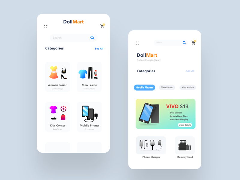 Store App Design | DollMart by Mansoor Gull ⚚ on Dribbble