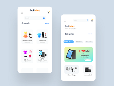 Store App Design | DollMart app app.design best buy concept howto idea market mart most new phone photoshop scratch screen sell shop top ui vector