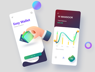 EASY Wallet App Screen1 app art colors concept fonts idea illustration screen vector