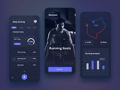 Running App Design concept design illustration new