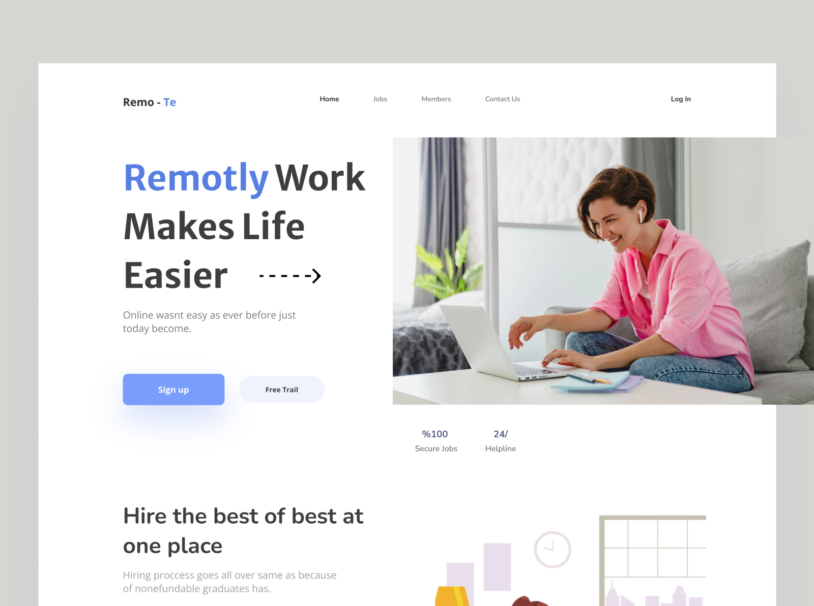 Remotely Work concept free idea illustration image mansoor page stock ui unlikeothers ux webdesign