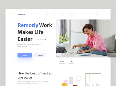 Remotely Work concept free idea illustration image mansoor page stock ui unlikeothers ux webdesign