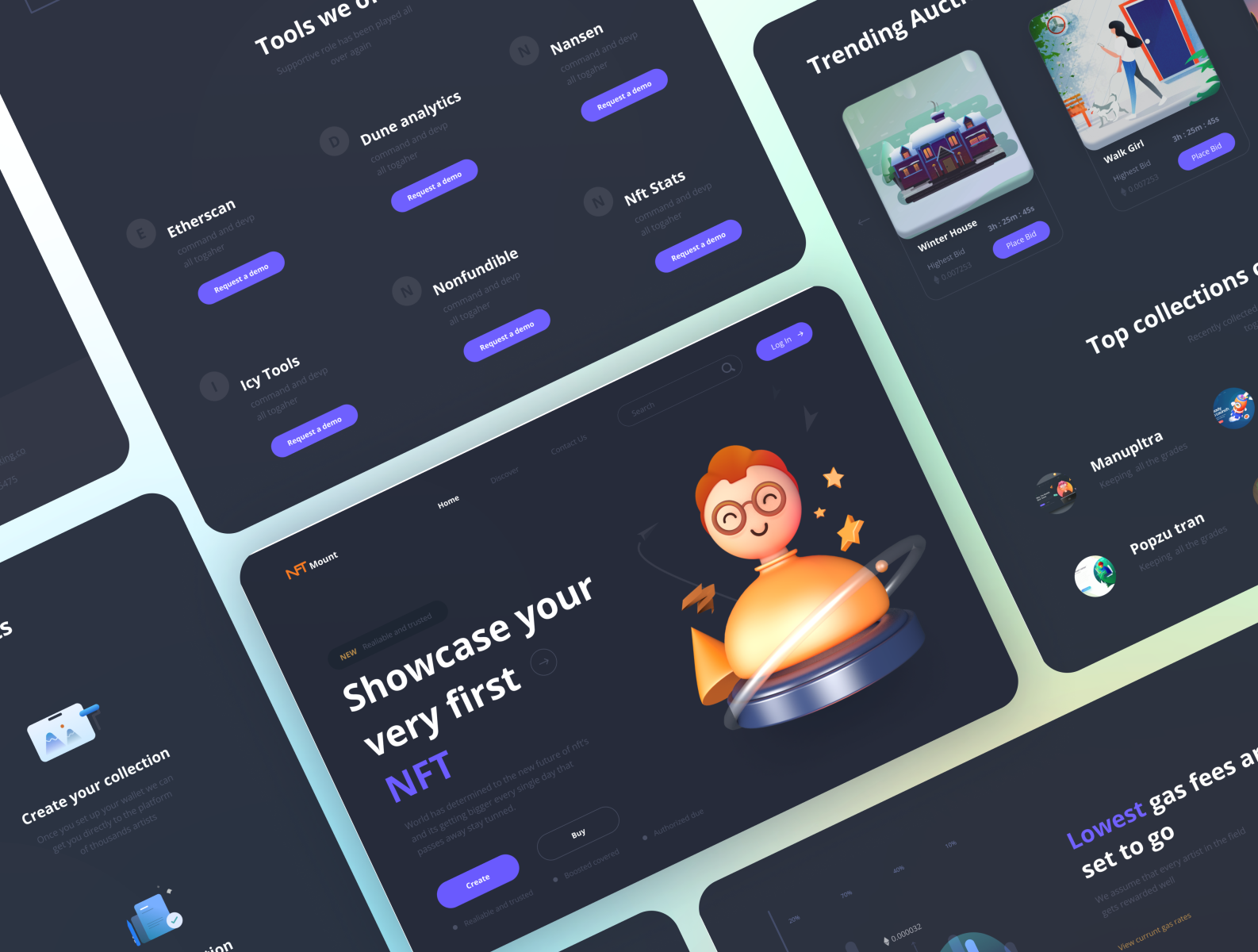 NFT Web-Design Concept 2d 3d bet concept crypto idea illustration mansoor new nft top ui ux webdesign