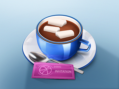 Invitation card chocolate cubes cup invitation spoon