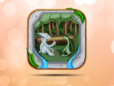 Friendship :) ios leaf nature rabbit tortoise tree water woods