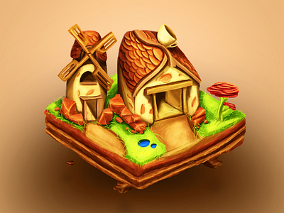 Game House (Wip) art colors concept cup game grass house icon idea illustration water