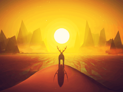 Deer - олень animation art colors concept deer idea illustration mountains style train олень