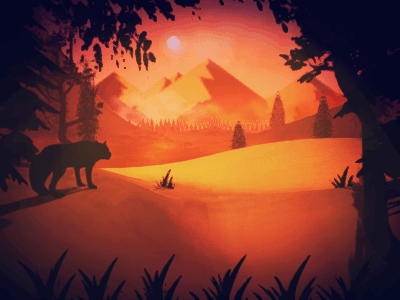 Wolf Lines animation art colors concept desert idea illustration mountains smoke style train wolf