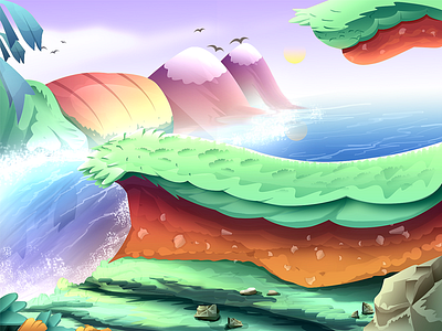 Game Background! River android background colors concept forest game ios mountain river road sketch tree