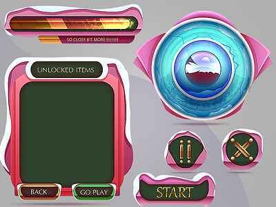 Game Gui! android colors display game gui icons ios loading mobile panels phone settings