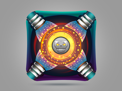 IOS Game Icon! android art colors digital game icon ios painted skull style