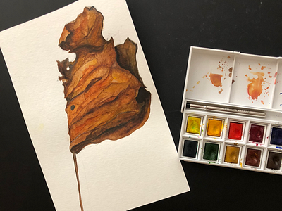Leaf Watercolor Painting autumn fall leaf leisure paint painting practice watercolor