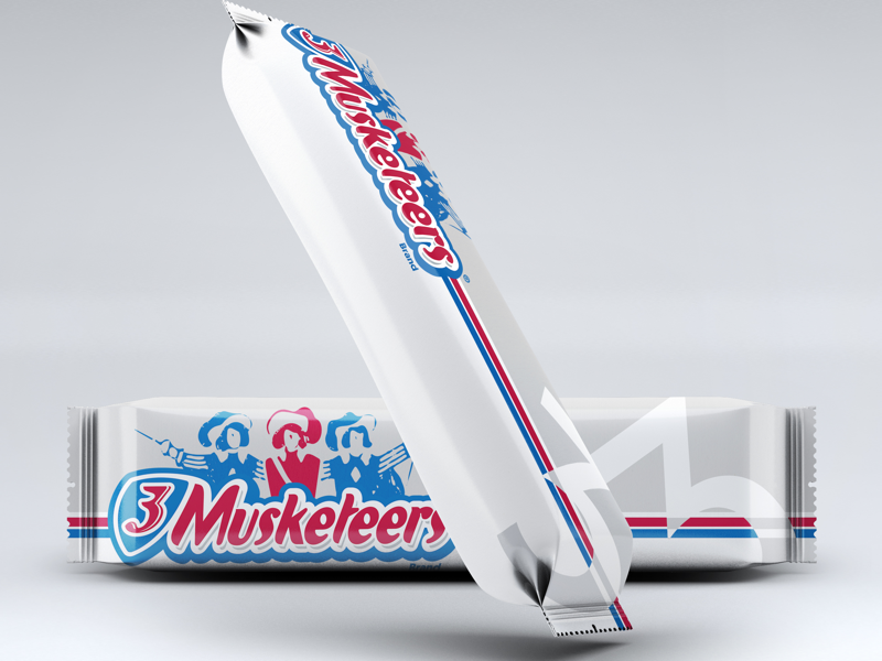 3 Musketeers Remix graphicdesign graphic design 3 musketeers chocolate photoshop label packaging wrapper candy candy bar dribbleweeklywarmup