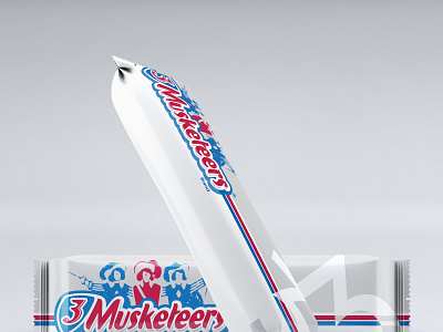 3Musketeers Candy Wrapper branding design dribble dribbleweeklywarmup graphic design illustrator packaging photoshop vector