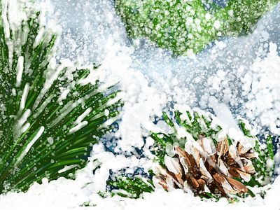 Holiday Feels digital art digital painting fresco holiday painting scene snow vector