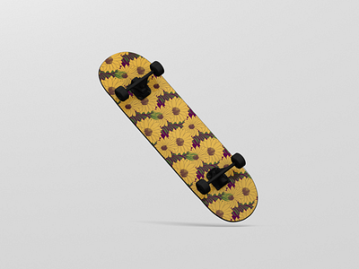 SunnyFlower Skateboard design floral patterns flower graphic mockup pattern skate skateboard sunflower