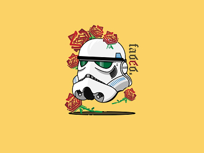 Trooper character flat art flower illustation illustration line art rose roses star wars stromtrooper trooper vector