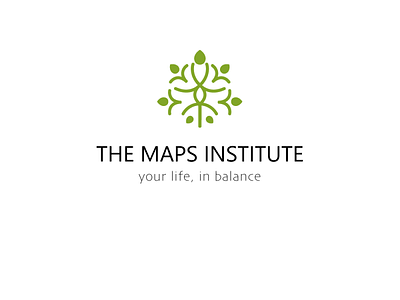 The MAPS institute logo concept activation balance brand identity branding care design green icon illustration leaves life logo mediation nature purpose surrender tree