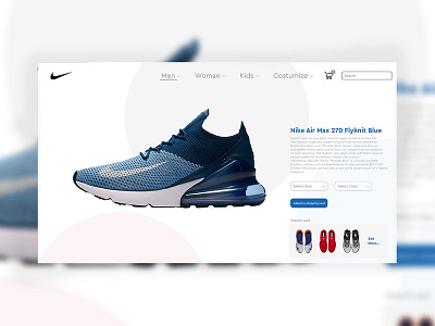 Nike Store concept web design branding clean clean creative design flat minimal typography ui web website