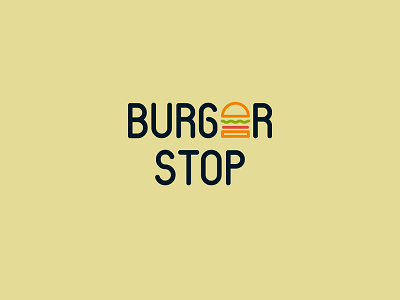 Burger Stop Logo adobe adobecloud branding clean clean creative design flat illustration lettering logo minimal typography vector