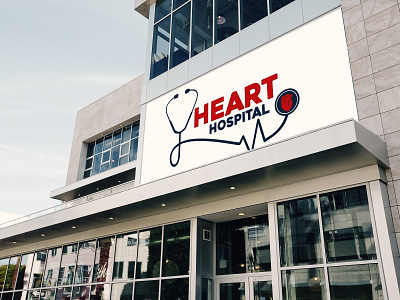 Heart Hospital concept logo design. design illustration logo mock up vector