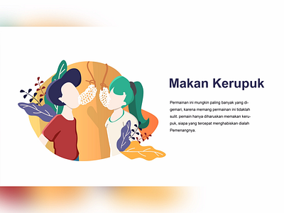Traditional Games ( Makan Kerupuk ) art branding design flat illustration isometric web dsign vector landing page design ui ux web website