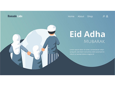 Eid Adha 02 animation art branding character design flat illustration illustrator isometric web dsign vector landing page design typography ui ux vector web website