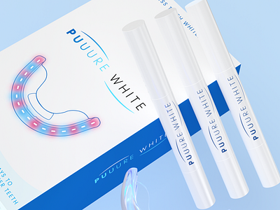 Puuure Teeth Whitening Kit 3d packaging product render