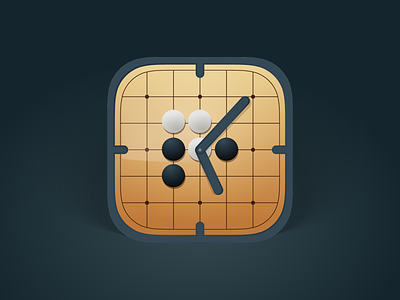 GoClock - Go & Shogi Timer App Icon Design app app icon app store board game branding chess design go go game icon illustration japan logo strategy wood
