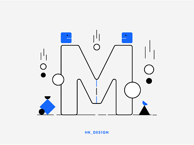 M - Motion 36daysoftype 36daysoftype13 basic character creative flat illustration lineart logo minimal motion shapes typography ui vector visual design