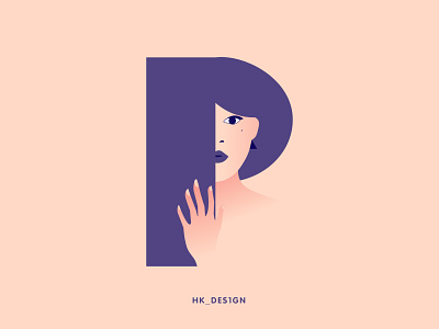 P - Peek 36daysoftype 36daysoftype16 creative emotion flat girl illustration minimal peek typography vector visual design