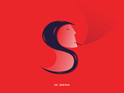 S - Smoke 36daysoftype 36daysoftype19 character creative flat gradient illustration logo minimal smoke typography vector