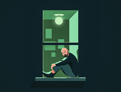 Window Stories [1] character chill creative flat illustration light minimal moods nightlife vector visual design window