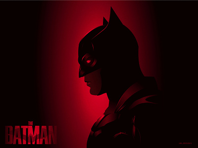 The Batman bat batman batsuit black creative dc dc comics flat gradient illustration lighting minimal poster poster design red vector vengeance visual design