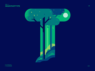 T - Trees 36daysoftype creative flat graphic design illustration minimal t trees type design typography vector art visual design