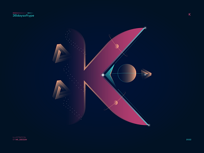 K - 36daysoftype 36daysoftype creative geometry graphic design illustration k orbit planet type design typography vector vector art visual design