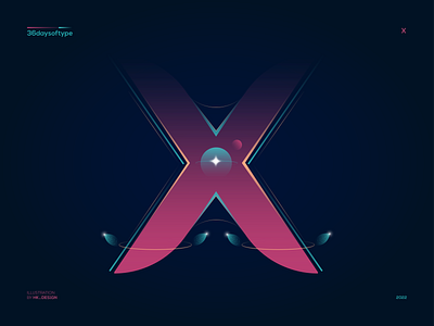 X - 36daysoftype 36daysoftype creative illustration illustrations leaves minimal orbits planets symmetrical type design typography visual design x