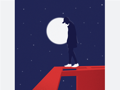 Hip Hop Street Edition [3] creative design flat hiphop illustration minimal moon moonlight night sky sneaker stars vector visual design