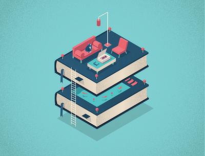 Isometric Book Series [3] book cat creative design graphic design illustration illustrator isometric isometric art isometric illustration minimal ui vector visual design