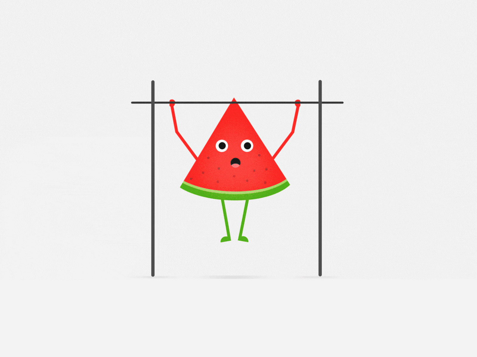 Water Melon Workout 2d 2d animation animation character animation creative exercise flat loop animation pullup ui vector watermelon workout